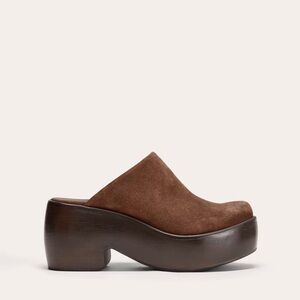 Everlane Wooden Puffa Clog - Dark Umber Suede